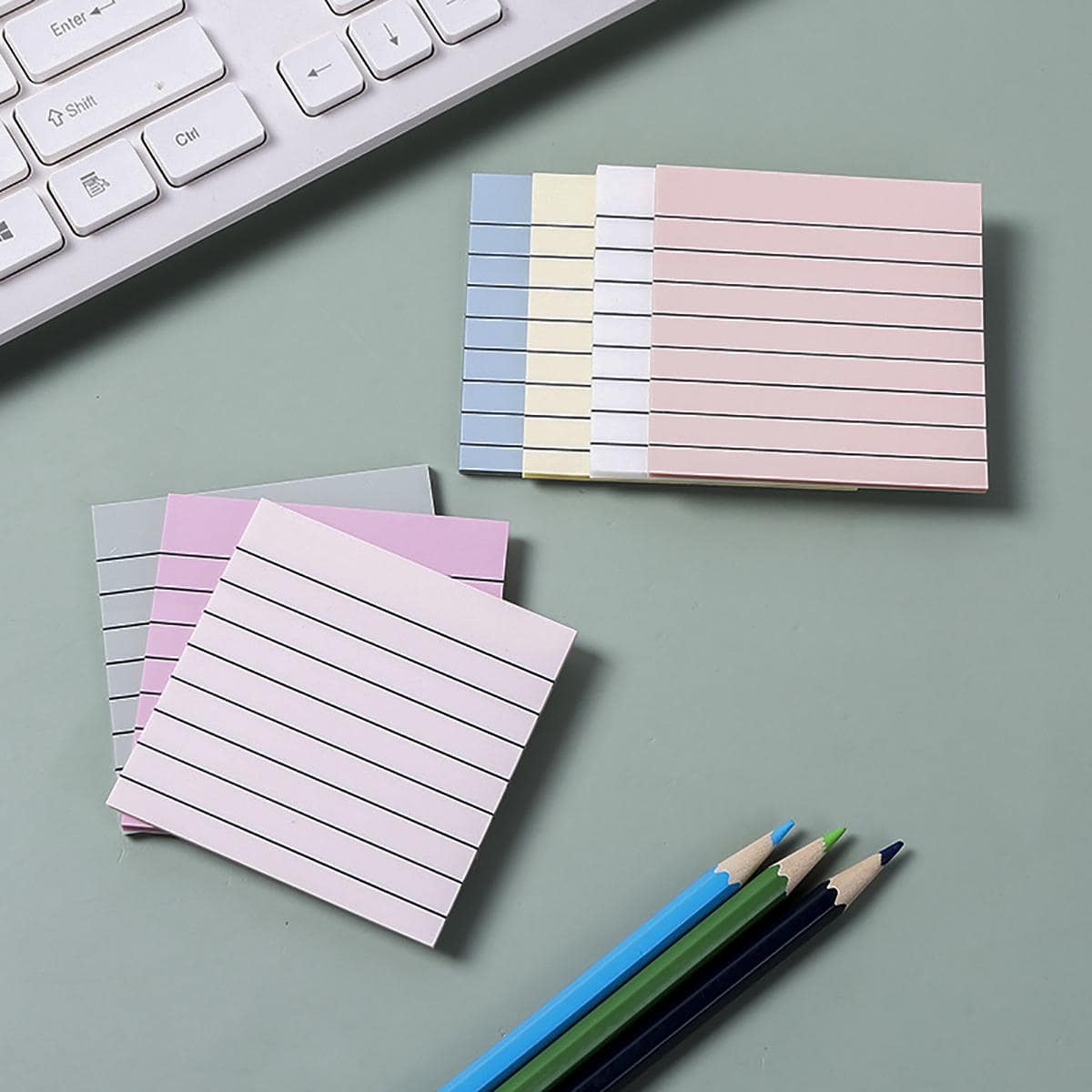 1pc (50 Sheets) Strong Adhesive Horizontal Line Sticky Note For