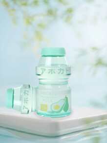 1入組480毫升水果塑料水瓶,便攜式水瓶,可愛防漏旅行飲用水瓶,適用於女孩兒童杯子