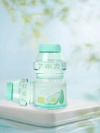 1入組480毫升水果塑料水瓶,便攜式水瓶,可愛防漏旅行飲用水瓶,適用於女孩兒童杯子