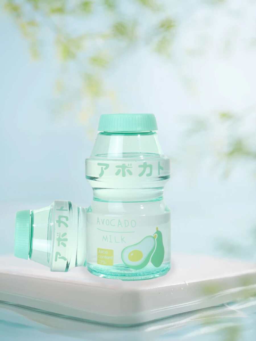 1入組480毫升水果塑料水瓶,便攜式水瓶,可愛防漏旅行飲用水瓶,適用於女孩兒童杯子