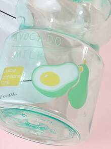 1入組480毫升水果塑料水瓶,便攜式水瓶,可愛防漏旅行飲用水瓶,適用於女孩兒童杯子