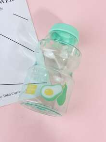 1入組480毫升水果塑料水瓶,便攜式水瓶,可愛防漏旅行飲用水瓶,適用於女孩兒童杯子