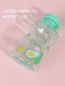 1入組480毫升水果塑料水瓶,便攜式水瓶,可愛防漏旅行飲用水瓶,適用於女孩兒童杯子