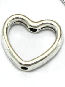 20 cái/1 nhiều Màu bạc Trái tim rỗng Hạt Đồ cổ Lỏng lẻo Hạt Spacer Kết nối Để làm đồ trang sức DIY Vòng tay - Bạc - Xem 3