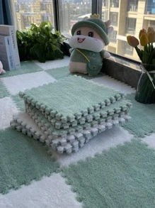 2 piezas Alfombra unicolor