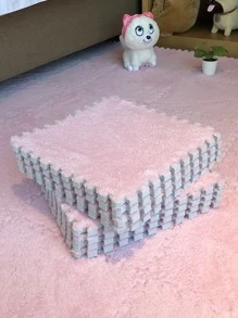 2 piezas Alfombra unicolor