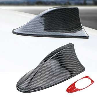 1pc Carbon Fiber Shark Fin Antenna For Car Radio, Universal Fit