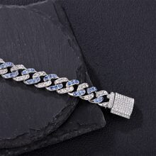 Sea Blue White Bracelet, Exquisite Christmas & New Year Style, 8-Inch Length, Durable, Unisex, Premium Gift For Children & Loved Ones - Silver - View 3