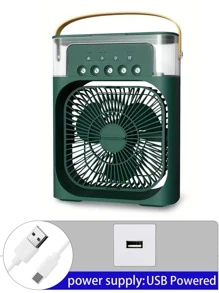 1pc Portable Air Conditioner, Household Small Air Cooler, Portable Air Adjustment For Office, 3 Speed Air Cooling Fan Humidifier, 5pcs Humidified Spray Heads For Home Appliances - Army Green - View 5