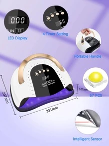 UV LED Nail Lamp, LKE Nail Dryer For Gel Polish, 4 Timers UV Nail Lamp Professional Nail Light, 57Pcs Lamp Beads And Automatic Sensor(White) - Màu tím - Xem 4