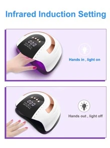 UV LED Nail Lamp, LKE Nail Dryer For Gel Polish, 4 Timers UV Nail Lamp Professional Nail Light, 57Pcs Lamp Beads And Automatic Sensor(White) - Màu tím - Xem 6
