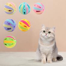 貓玩具格子球帶鈴散裝寵物塑料鈴鐺玩具 - 彩色 - 查看 1