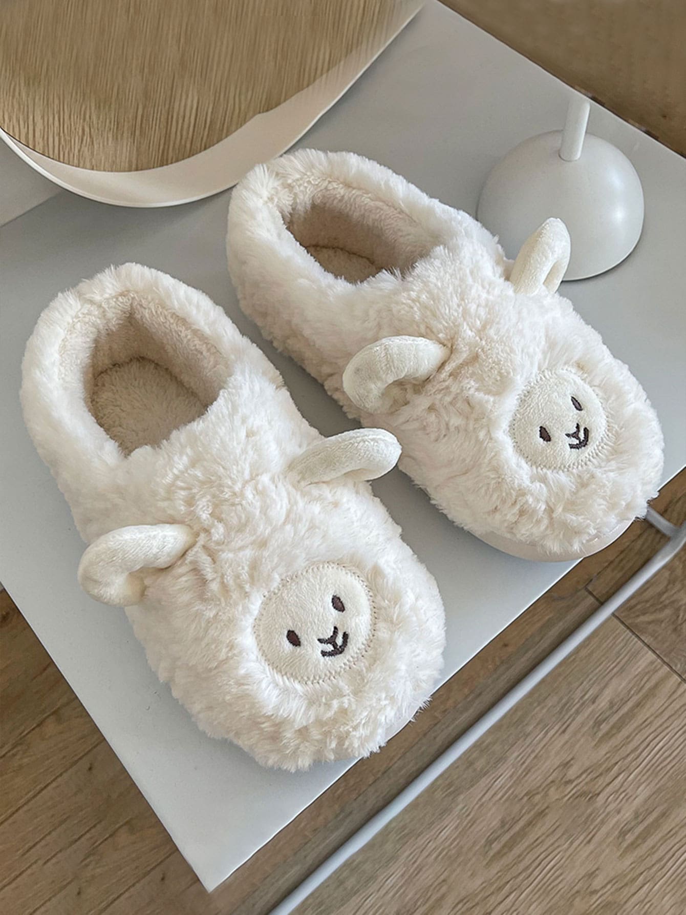 Mùa Đông Sang trọng Giày dép Đối với phụ nữ , Cặp đôi , Cô gái , Thiết kế Hoạt hình , Ấm áp & Chống trượt Đối với Trong nhà Nhà  Sử dụng - trắng - Xem 1