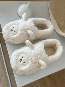 Mùa Đông Sang trọng Giày dép Đối với phụ nữ , Cặp đôi , Cô gái , Thiết kế Hoạt hình , Ấm áp & Chống trượt Đối với Trong nhà Nhà  Sử dụng - trắng - Xem 3