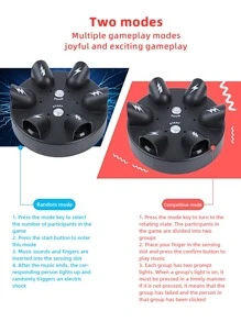 1 Pieza Juguete Eléctrico De Broma De Fiesta, Detector De Mentiras De Descarga Eléctrica, Juguete De Alivio De Estrés - Negro - Ver 5