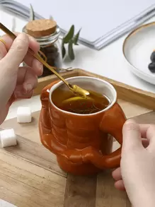 1 pieza Taza de cerámica creativa y divertida con diseño de músculo para fisicoculturistas/entusiastas del fitness, taza de café personalizada/regalo de cumpleaños para volver a la escuela - Granate - Ver 3