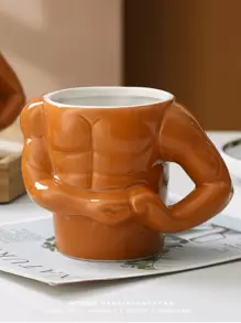 1 pieza Taza de cerámica creativa y divertida con diseño de músculo para fisicoculturistas/entusiastas del fitness, taza de café personalizada/regalo de cumpleaños para volver a la escuela - Granate - Ver 7