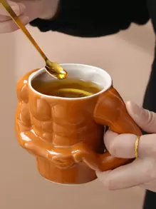1 pieza Taza de cerámica creativa y divertida con diseño de músculo para fisicoculturistas/entusiastas del fitness, taza de café personalizada/regalo de cumpleaños para volver a la escuela - Granate - Ver 2