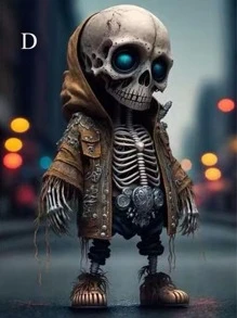 Muñeco De Calavera De Halloween Con Capucha, Diseño De Calavera De La Calle, Adorno Creativo En Acrílico Para Escritorio, Coche Y Decoración Del Hogar - Multicolor - Ver 5