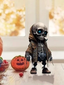 Muñeco De Calavera De Halloween Con Capucha, Diseño De Calavera De La Calle, Adorno Creativo En Acrílico Para Escritorio, Coche Y Decoración Del Hogar - Multicolor - Ver 7