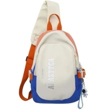 Mochila de mensajero para hombre, bolsa de pecho de viaje para deportes al aire libre, bolsa de mensajero para senderismo, bolsa de mensajero informal de moda recién llegada - Azul y blanco - Ver 3
