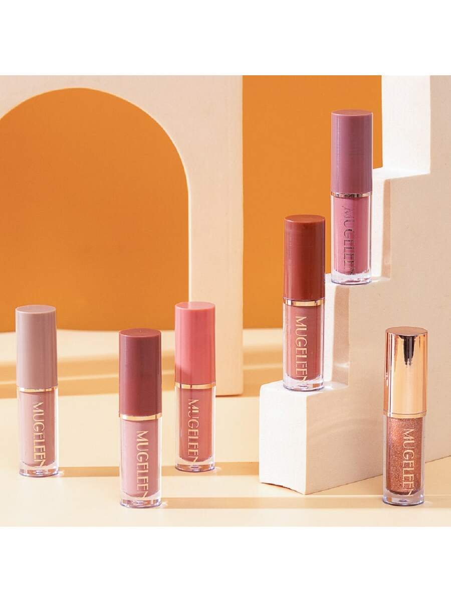 مجموعة أحمر الشفاه مرطب ماتي مقاوم للتلاشي، أحمر ش...