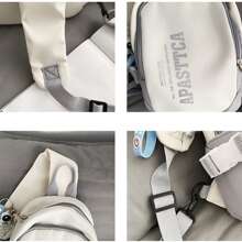 Mochila de mensajero para hombre, bolsa de pecho de viaje para deportes al aire libre, bolsa de mensajero para senderismo, bolsa de mensajero informal de moda recién llegada - Azul y blanco - Ver 5