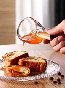 Pichet À Lait En Verre De Style Ins Avec Poignée En Bois, Tasse À Café Au Lait Concentré Et Petite Quantité De Latte, Boîte À Lait