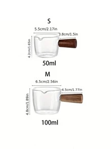 Pichet À Lait En Verre De Style Ins Avec Poignée En Bois, Tasse À Café Au Lait Concentré Et Petite Quantité De Latte, Boîte À Lait