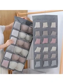 1 Túi đựng đồ lót treo tường, túi đựng áo ngực, quần lót, tất, túi đựng đồ trong tủ quần áo có thể gấp gọn và tái sử dụng, quà tặng tuyệt vời cho gia đình vào dịp Giáng sinh, Halloween (Nhiều màu sắc và kiểu dáng) - Xám - Xem 13