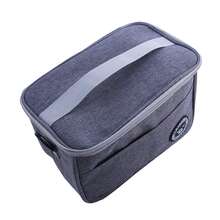 1pc Gray Lunch Bag Portable Insulated Food Carrier - Grey - View 3