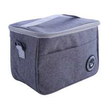 1pc Gray Lunch Bag Portable Insulated Food Carrier - Grey - View 2
