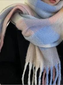 1pc Plus Size Women's Plaid Scarf, Soft & Warm For Autumn/Winter - Multicolor - View 2