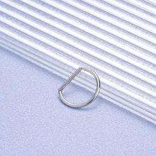 1 Pieza Anillo De Nariz De Acero Inoxidable En Forma De D Con Anillo Septum Sin Costuras Para Hombres Y Mujeres, Arete De Cartílago