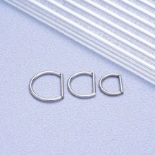1 Pieza Anillo De Nariz De Acero Inoxidable En Forma De D Con Anillo Septum Sin Costuras Para Hombres Y Mujeres, Arete De Cartílago