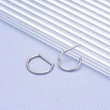 1 Pieza Anillo De Nariz De Acero Inoxidable En Forma De D Con Anillo Septum Sin Costuras Para Hombres Y Mujeres, Arete De Cartílago