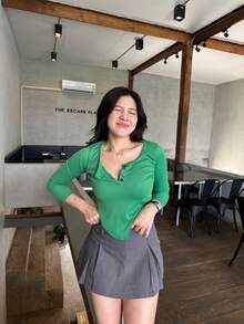 Women Tops - Dark Green - View 2