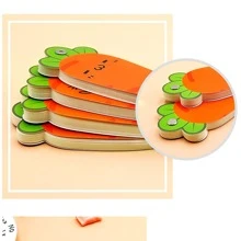 4入組圈裝備忘錄本,帶有胡蘿蔔和表情圖案的可攜式螺旋筆記本,內含空白線稿紙&便條卡片和活頁,適用於家庭、辦公室、學校 - 彩色 - 查看 5