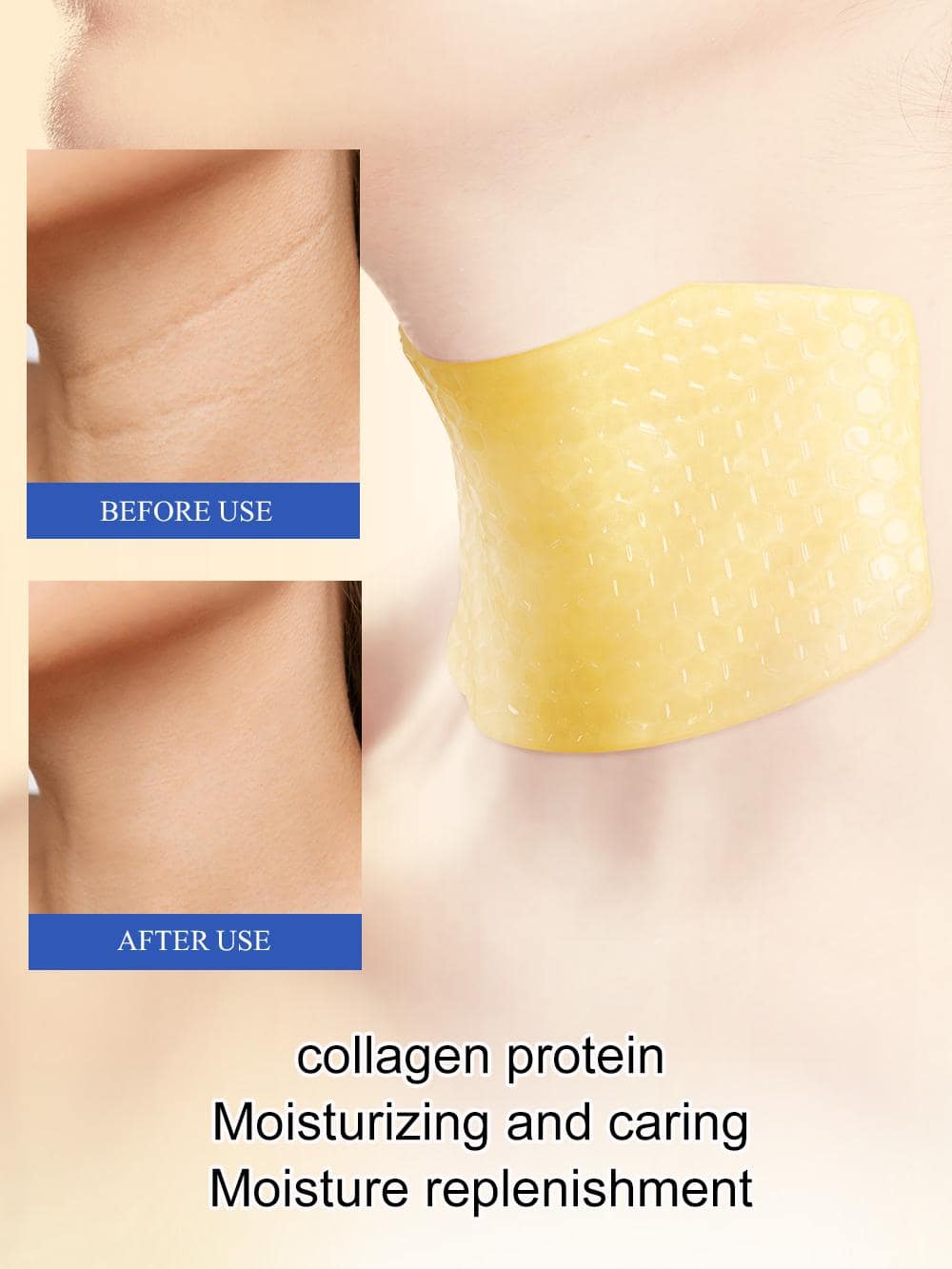 Neck Wrinkle Pads, 1Pc 24KGold Firming AntiWrinkle Neck Patch