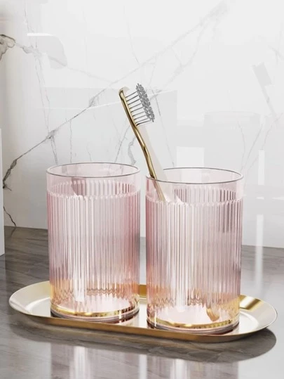 1pc Multifunctional Transparent Light Luxury Travel Portable Toothbrush Cup With Toothpaste Holder For Outdoor Use Home Bathroom Decor Fall Decor Back To School