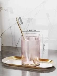 Cirelle 1 件多功能透明轻奢旅行便携式牙刷杯带牙膏架适合户外使用家居浴室装饰秋季装饰返校 - 粉色 - 查看 7