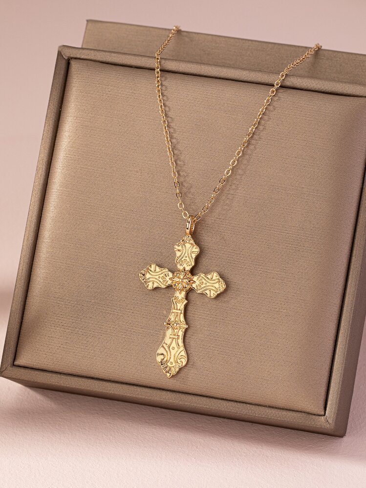1 pièce Collier pendentif croix de style bohème à la mode