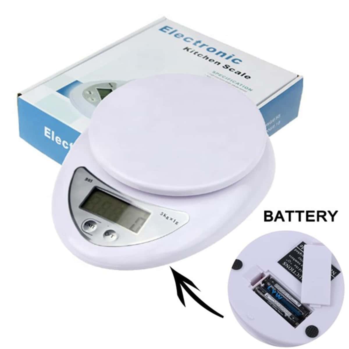 1 件 1g-5kg 数字厨房秤，便携式数字秤，食物重量秤，厨房测量，LED 显示屏，适用于烘焙，电子秤