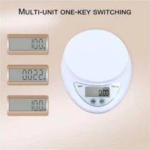 1 件 1g-5kg 数字厨房秤，便携式数字秤，食物重量秤，厨房测量，LED 显示屏，适用于烘焙，电子秤