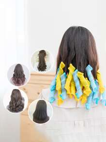 No Heat Hair Curler, Heatless Flexi Rods Curling Kit For Hair Styling, 18pcs - Multicolor - View 3