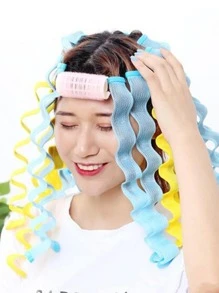 No Heat Hair Curler, Heatless Flexi Rods Curling Kit For Hair Styling, 18pcs - Multicolor - View 2