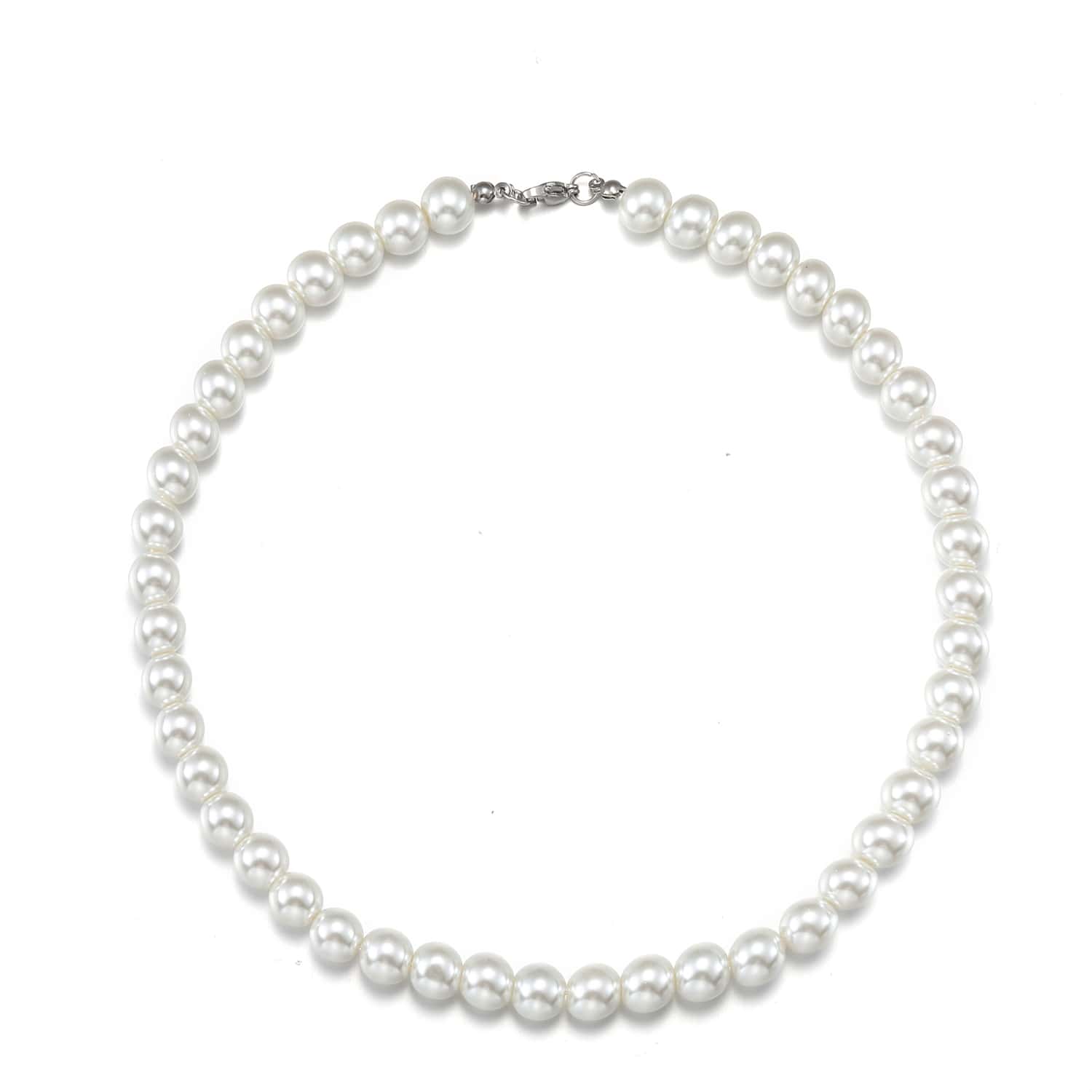 1 Pieza Collar De Perlas Blancas Falsas Para Hombres Y Mujeres, Collar De Cuentas De Moda Adornado, Joyería Fresca Para Hombres, Mujeres Y Regalo Unisex - Blanco - Ver 9