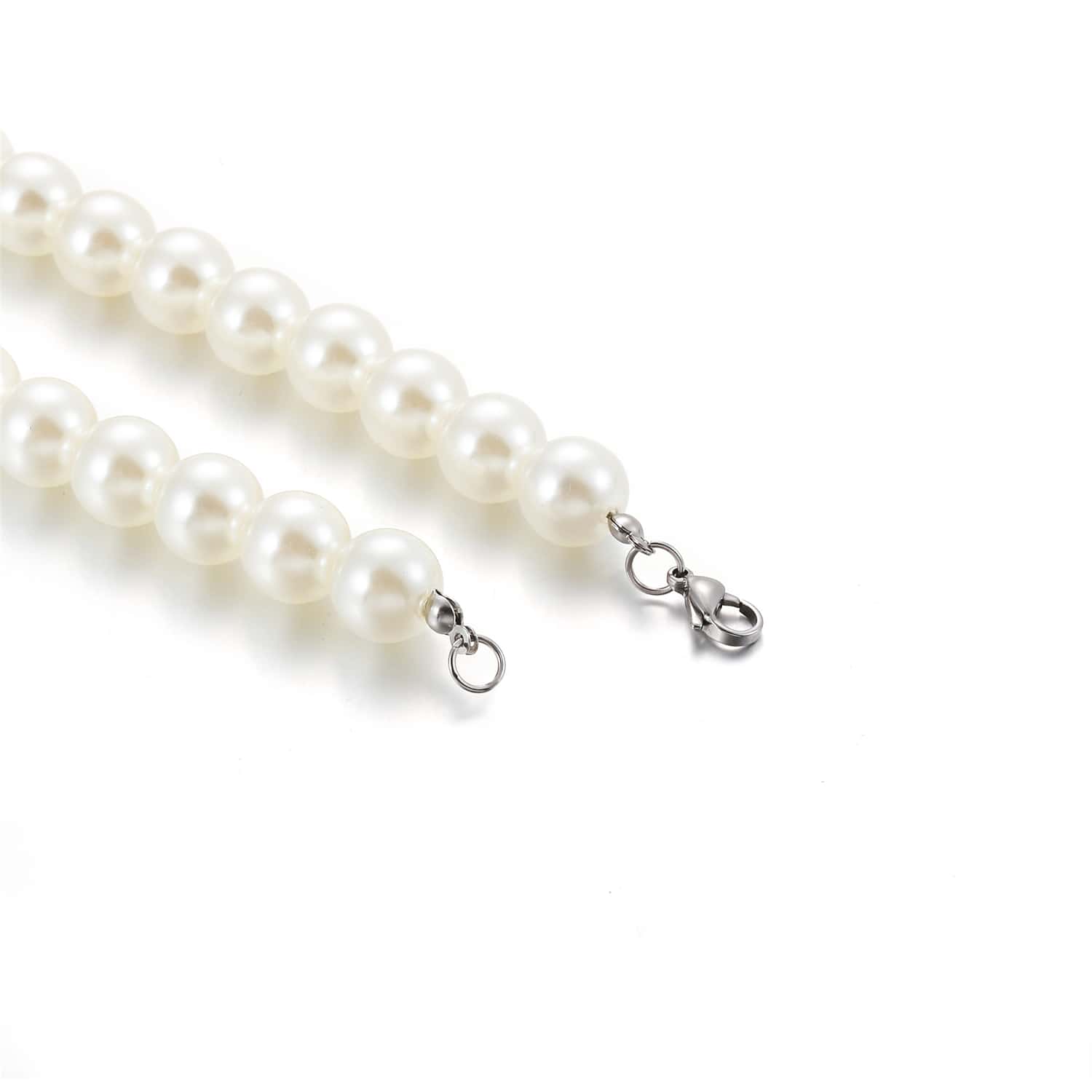 1 Pieza Collar De Perlas Blancas Falsas Para Hombres Y Mujeres, Collar De Cuentas De Moda Adornado, Joyería Fresca Para Hombres, Mujeres Y Regalo Unisex - Blanco - Ver 10
