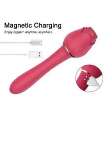 Sucking Vibrator For Clitoral G Spot Stimulation,Rose Sucking Vibrator For Clit Nipple Stimulation, Adult Sex Toys For Women Couple, Vibrating Finger Massager With 3 Suction And 7 Vibration & Come-Hither Modes