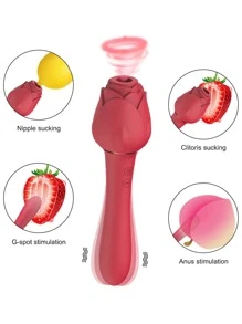 Sucking Vibrator For Clitoral G Spot Stimulation,Rose Sucking Vibrator For Clit Nipple Stimulation, Adult Sex Toys For Women Couple, Vibrating Finger Massager With 3 Suction And 7 Vibration & Come-Hither Modes